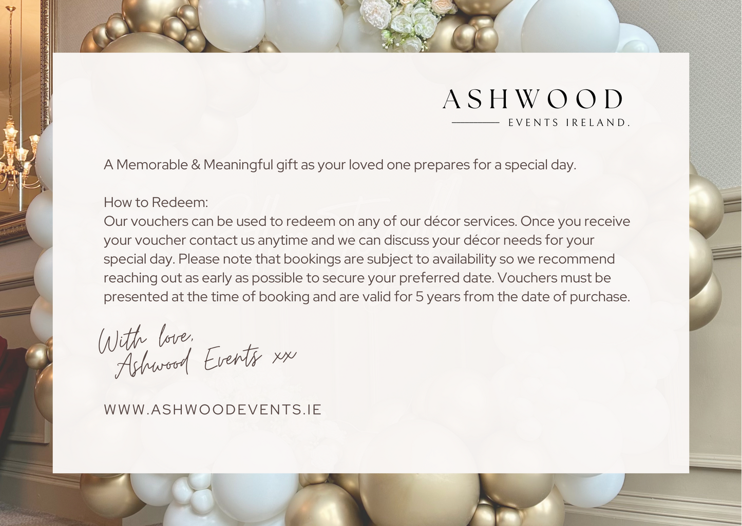 Ashwood Events Gift Voucher